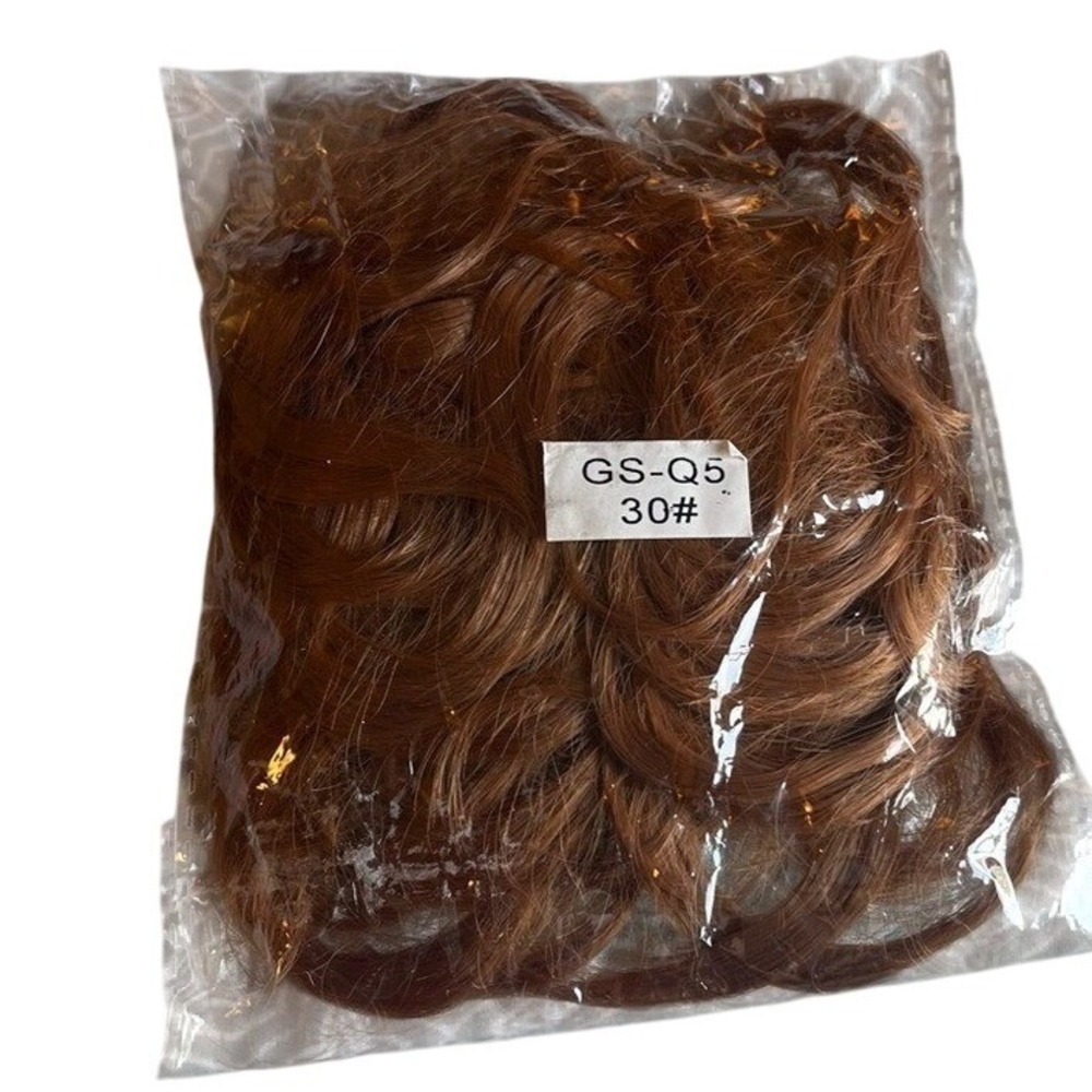 Auburn Brown Messy Bun Hair Scrunchie Extension Synthetic Hairpiece - Picture 2 of 2
